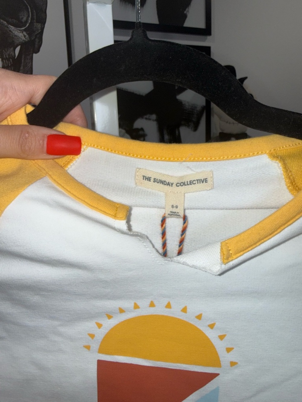 The Sunday Collective Sunday Walking Tee Sunset Gold Raglan 8–9Y NWT - Picture 2 of 6